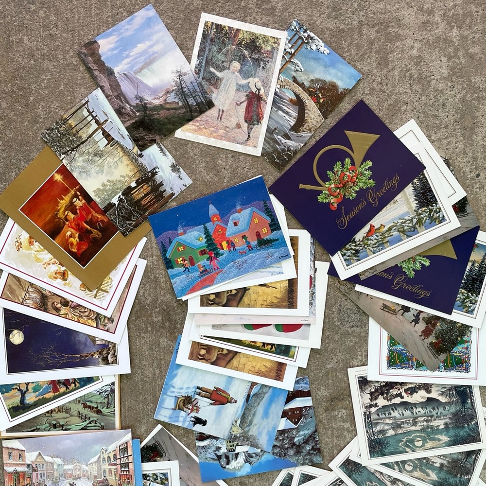 1960-1990s christmas cards !! Lot of 40 different ones !! All NEW.